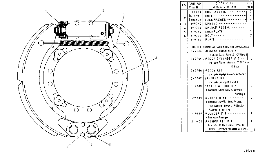 BRAKE GROUP 3Y9737 CAT