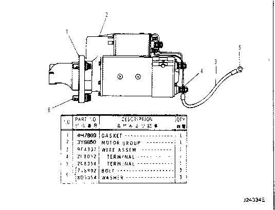 ELECTRIC STARTING MOTOR 3Y9880 CAT