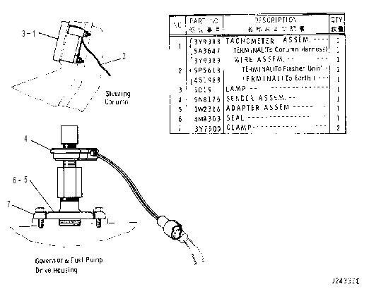 TACHOMETER 3Y9316 CAT