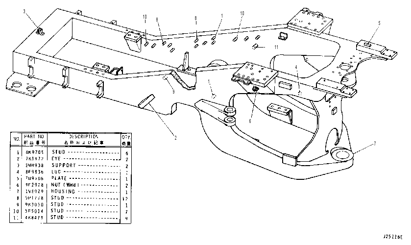 REAR FRAME ASSEMBLY 3Y9981 CAT