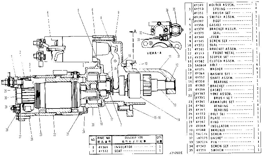 STARTING MOTOR GROUP 3Y8853 CAT