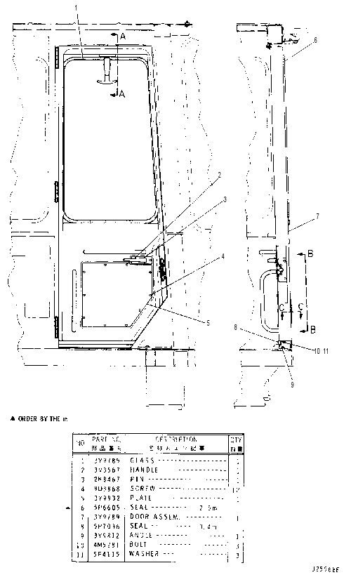 DOOR GROUP -- L.H. 3Y9777 CAT