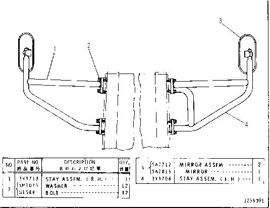 REAR VIEW MIRROR 3Y9629 CAT