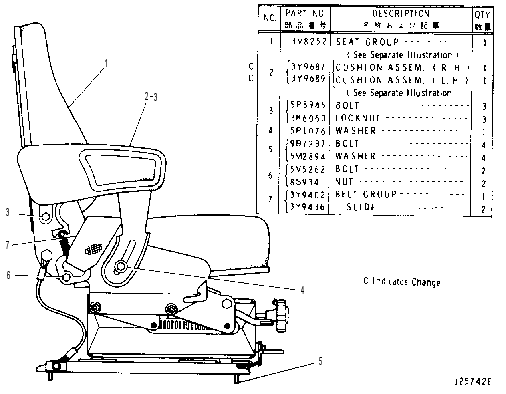 ADJUSTABLE SEAT 4Y0747 CAT