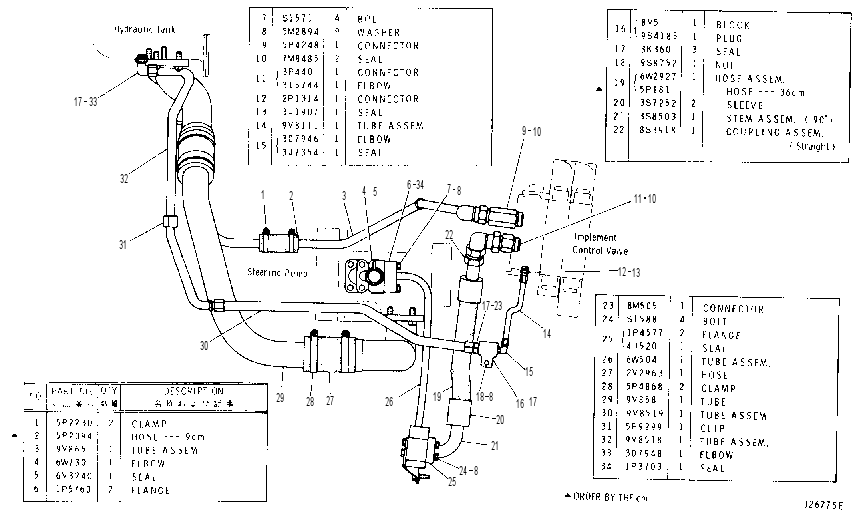 Трубопроводы гидравлические 4V9512 CAT
