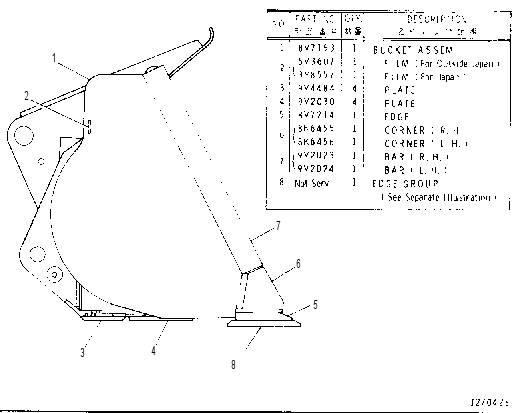 BUCKET GP-LIGHT MATERIAL 9V2032 CAT
