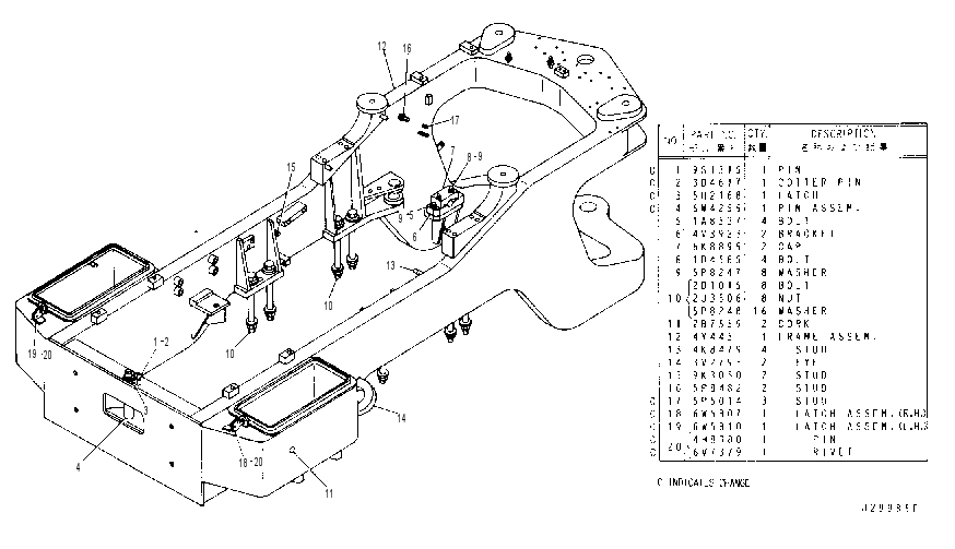 REAR FRAME 4Y0446 CAT