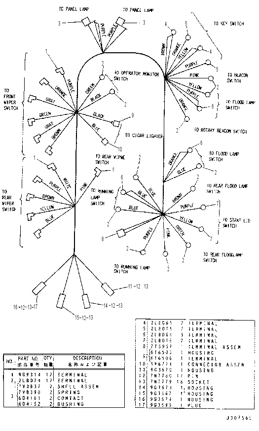 HARNESS AS-INSTRUMENT 6W7363 CAT