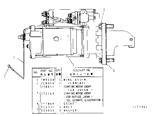 ELECTRIC STARTING MOTOR 4Y2377 CAT