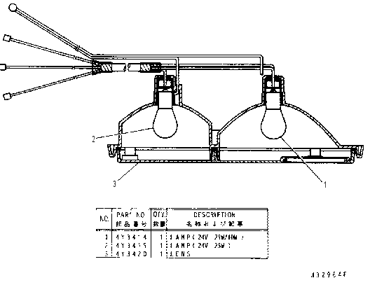 TURN SIGNAL, STOP AND TAIL LAMP ASSEMBLY-L.H. 4Y3460 CAT