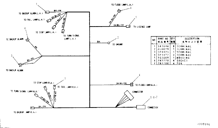 REAR HARNESS ASSEMBLY 4Y3535 CAT