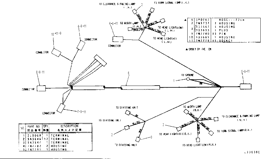 FRONT HARNESS ASSEMBLY 4Y3531 CAT
