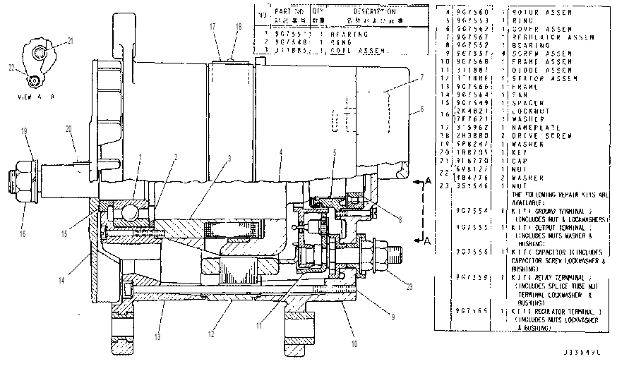 ALTERNATOR 3G9538 CAT