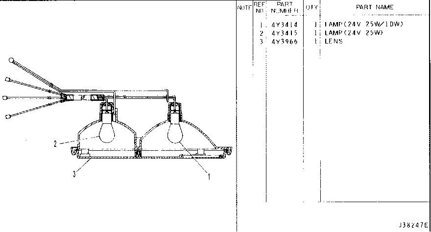 TURNSIGNAL STOP & TAIL LAMP ASSEMBLY--R.H. 4Y3264 CAT