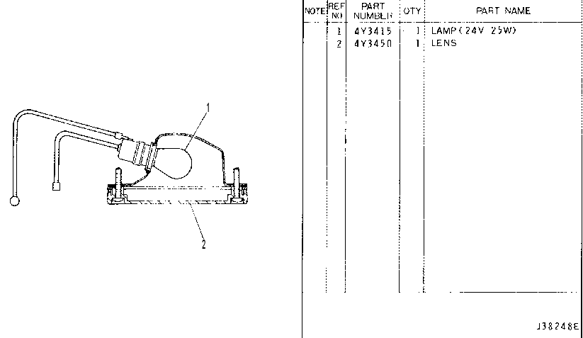 BACK-UP LAMP ASSEMBLY 4Y3448 CAT