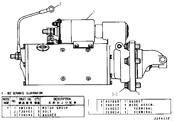 ELECTRIC STARTING MOTOR 7S2622 CAT