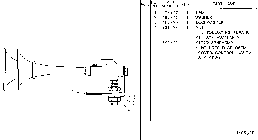 AIR HORN GROUP 3Y9970 CAT
