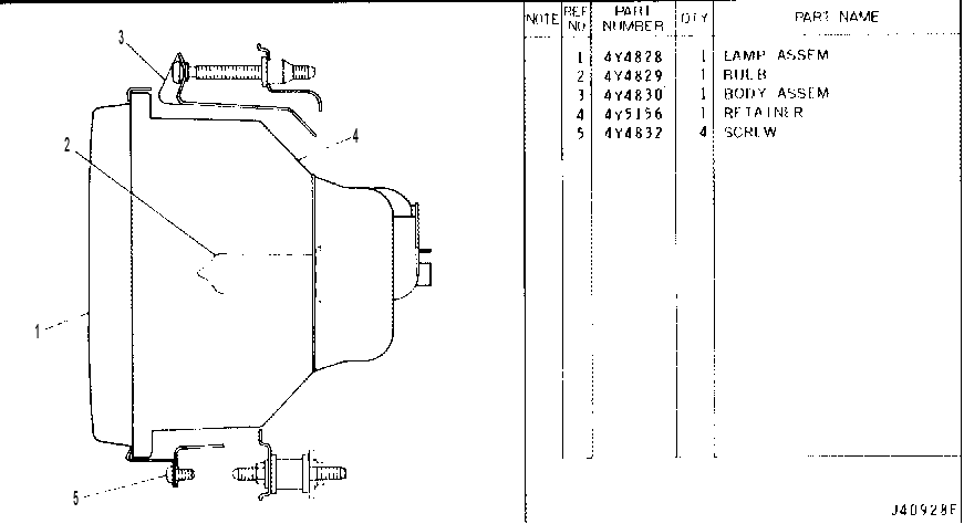 HEAD LAMP 4Y4580 CAT