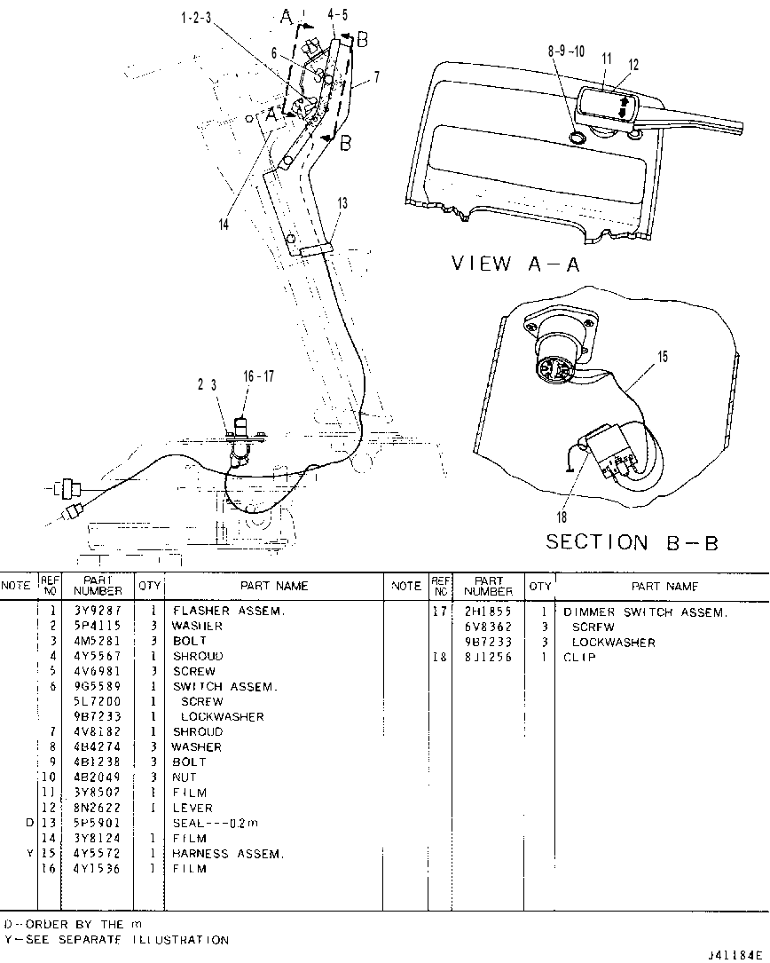 COLUMN WIRING 4Y5563 CAT