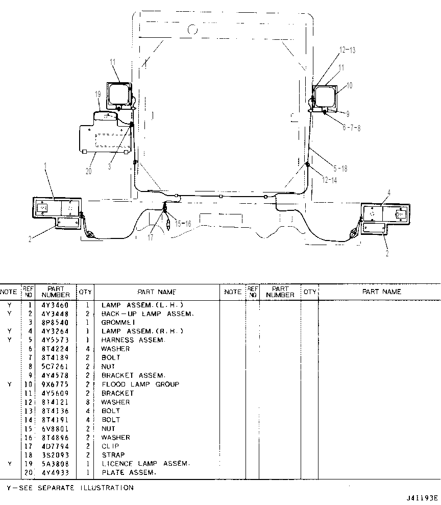 REAR LIGHTING 4Y5565 CAT