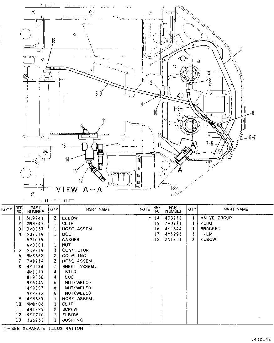 VALVE & LINES 4Y5602 CAT
