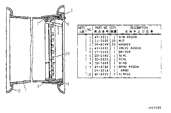 DEMOUNTABLE RIM-4 GROUPS REQUIRED 4Y5029 CAT