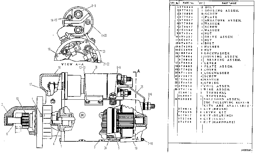 STARTING MOTOR 3Y6305 CAT