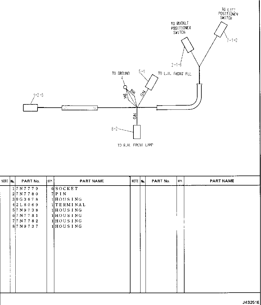 Жгут проводов передний 4E4463 CAT