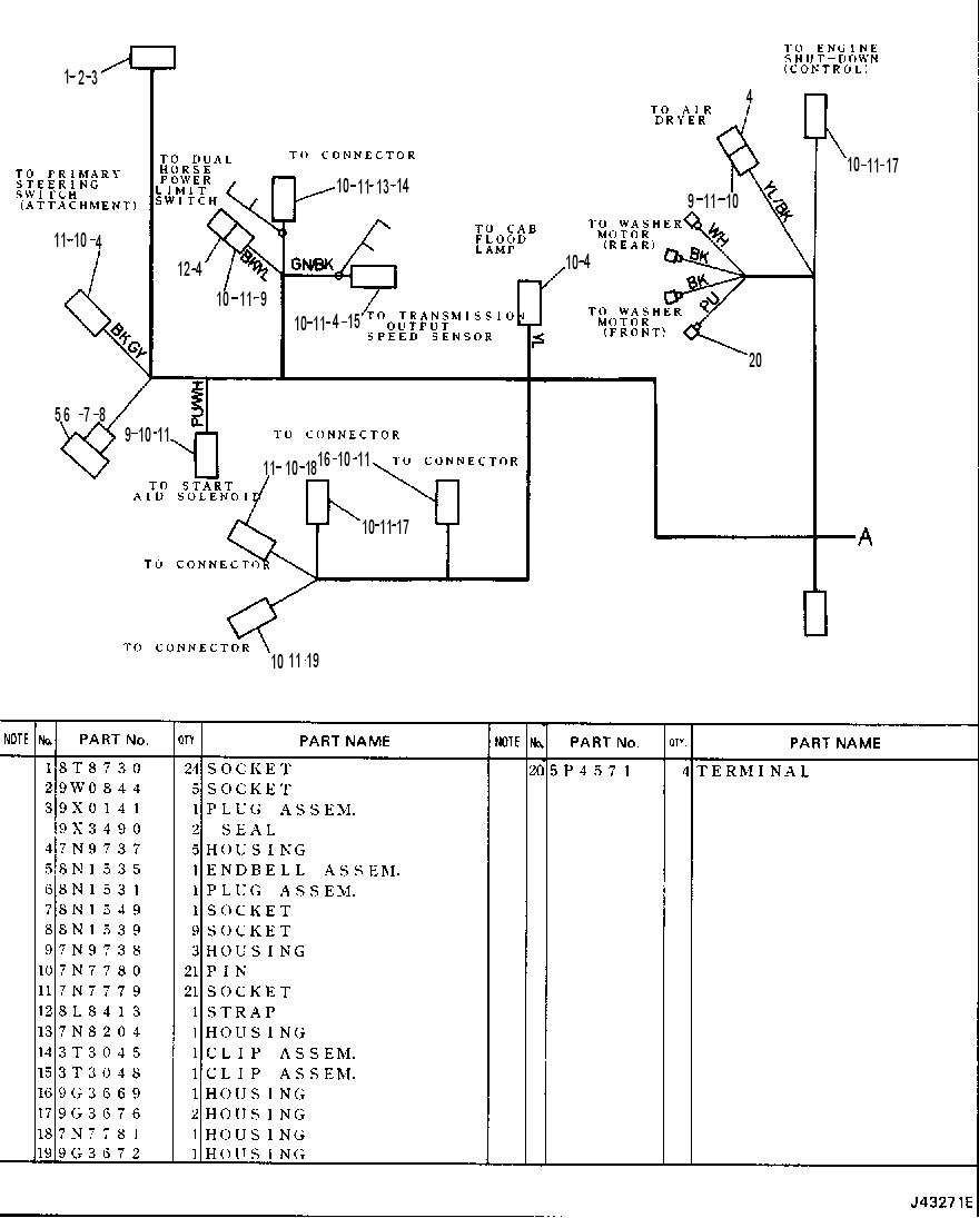 Жгут проводов 4Y6298 CAT