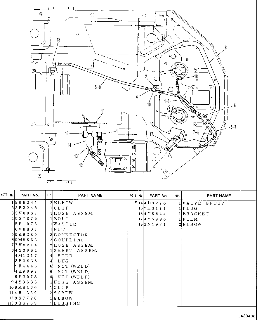 NEUTRALIZER DISCONECT VALVE AND LINES 4Y5930 CAT