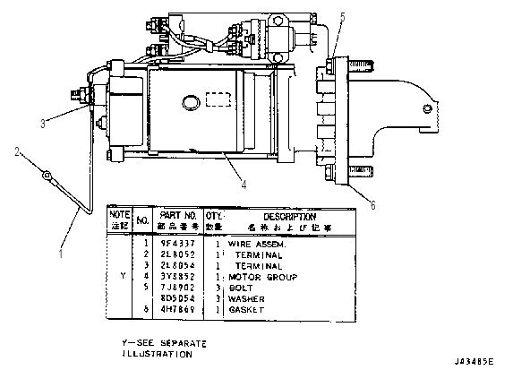 ELECTRIC STARTING MOTOR 4Y2379 CAT