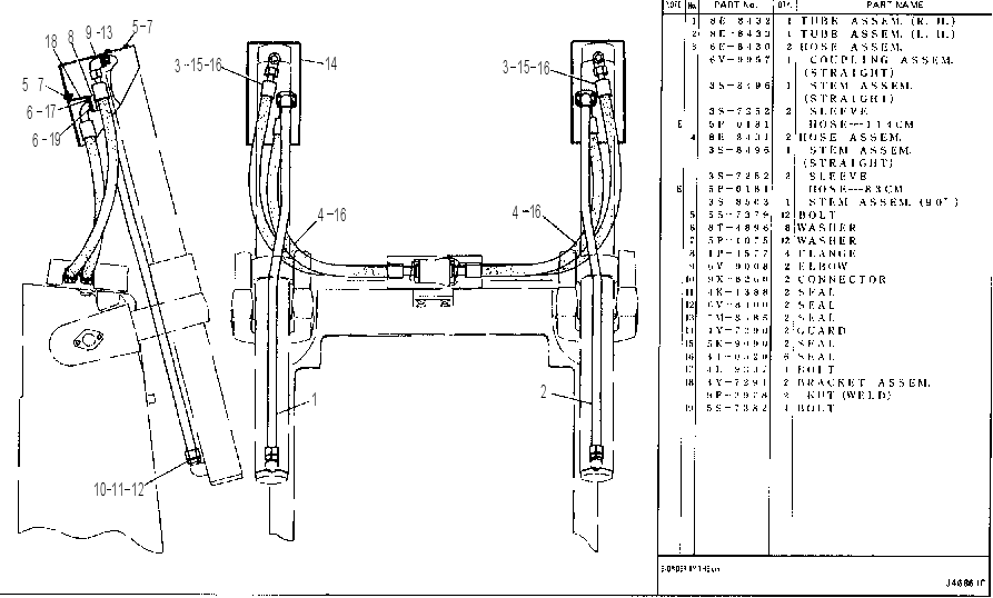 LIFT CYLINDER LINES 4Y7024 CAT
