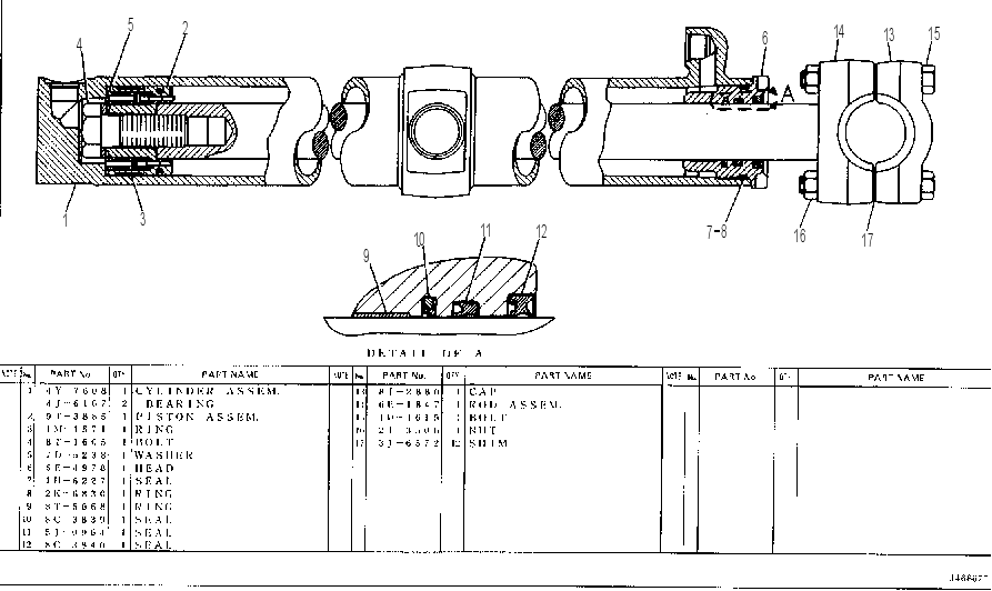 LIFT CYLINDER GROUP 4Y7607 CAT