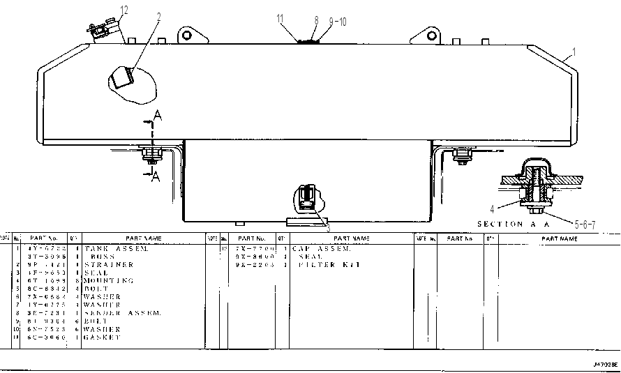 FUEL TANK 4Y6721 CAT