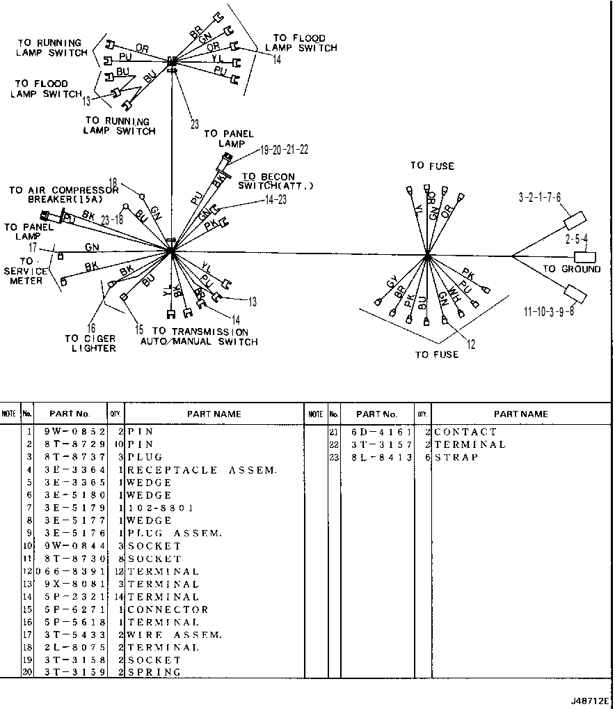 Жгут проводов 4Y7662 CAT