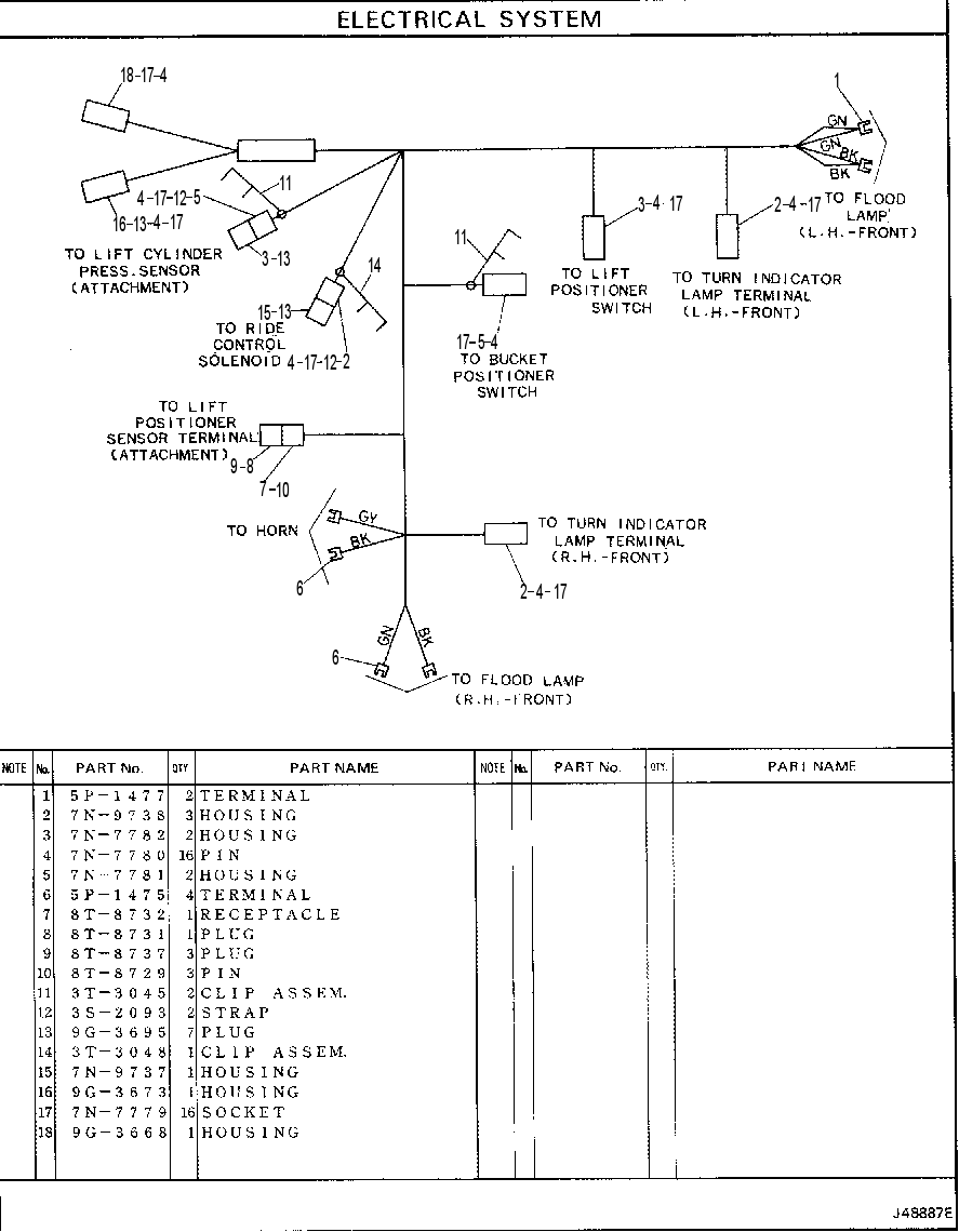 Жгут проводов передний 9U4559 CAT