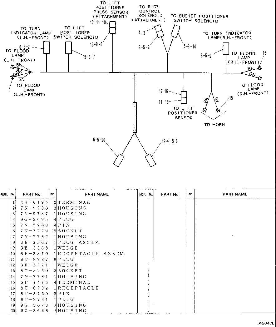 Жгут проводов передний 7I3520 CAT