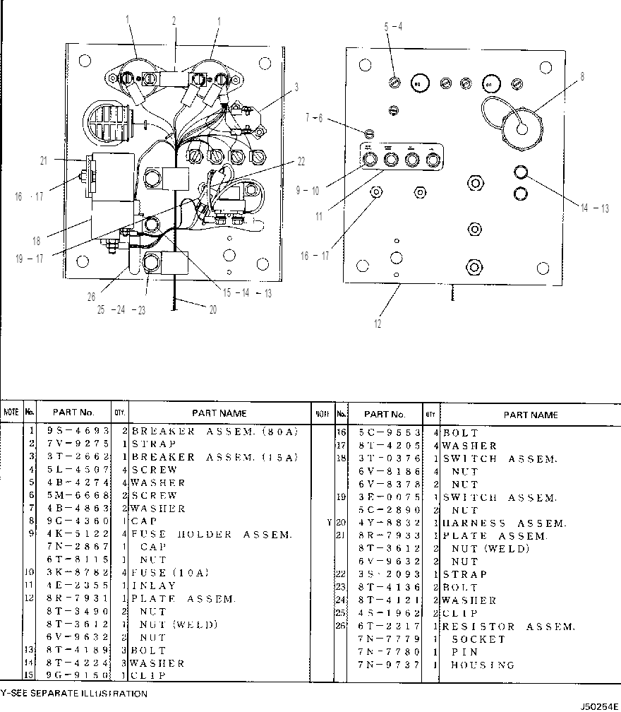 RELAY PANEL WIRING 4Y8831 CAT