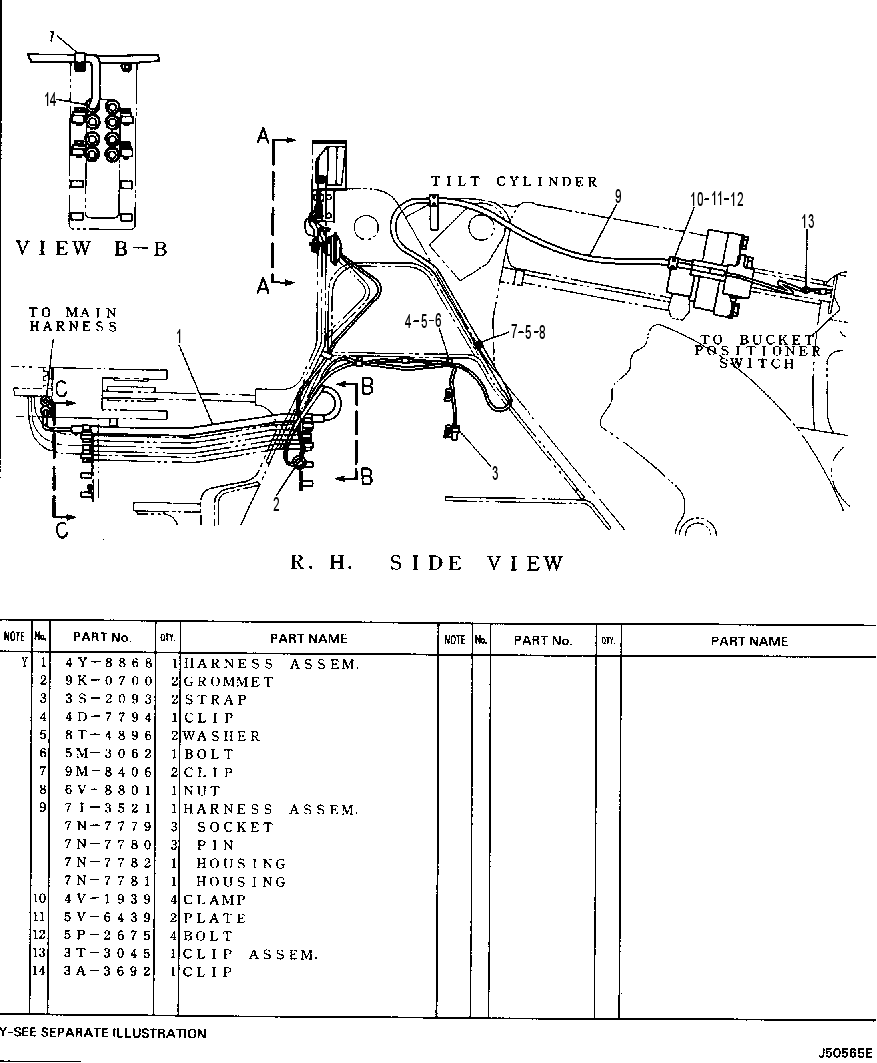 FRONT WIRING 4Y8867 CAT