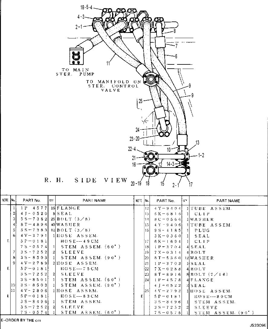 SUPPLEMENTAL STEERING LINES 4Y9435 CAT