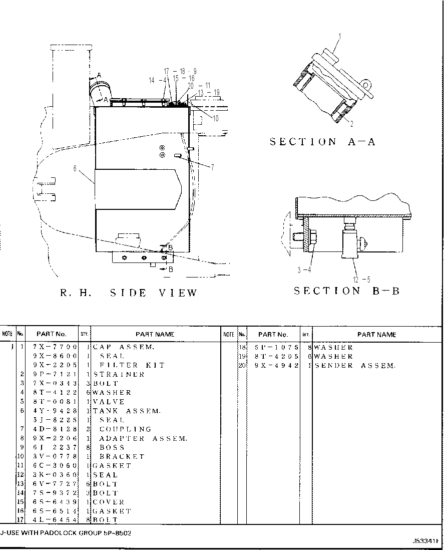 FUEL TANK--259L 4Y9427 CAT