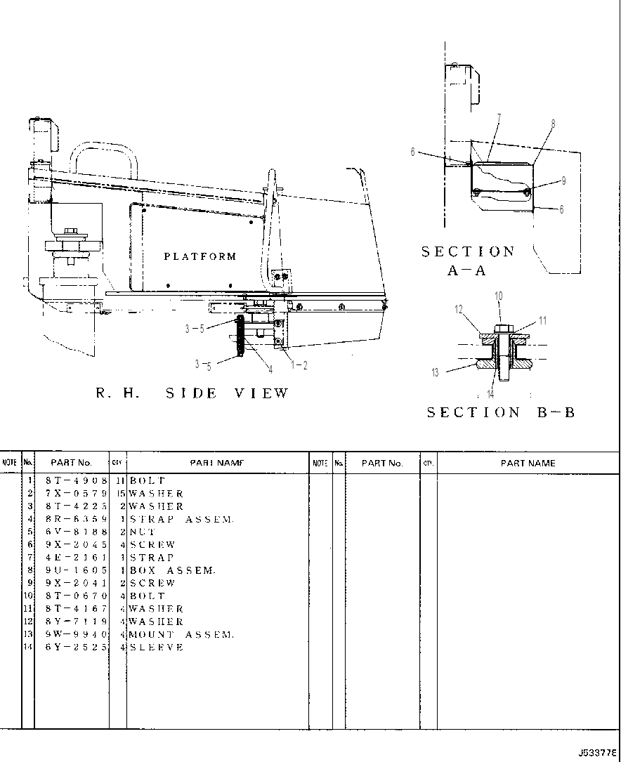 PLATFORM MOUNTING 4Y9635 CAT