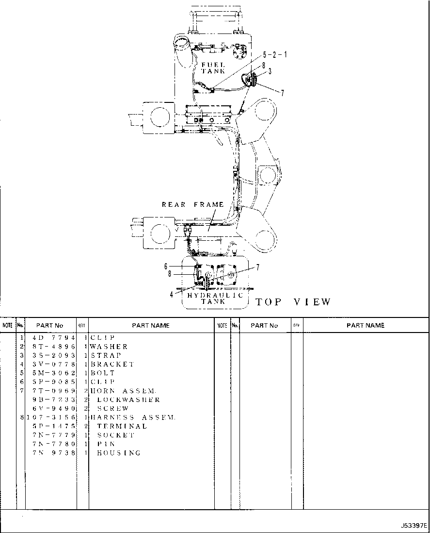 HORN AND WIRING 4Y8529 CAT