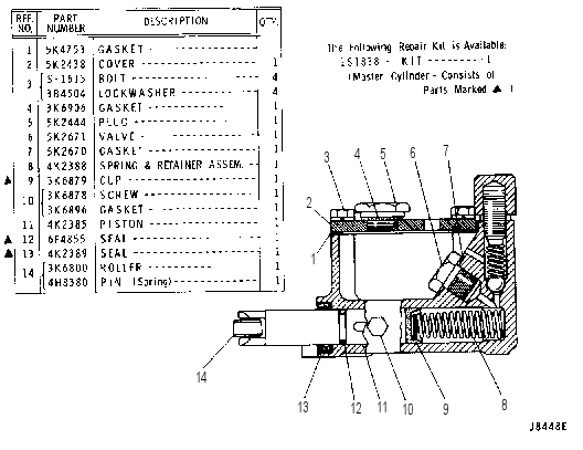 MASTER CYLINDER ASSEMBLY 5K2446 CAT