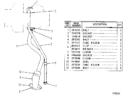 TURBOCHARGER OIL LINES GROUP 2P7316 CAT