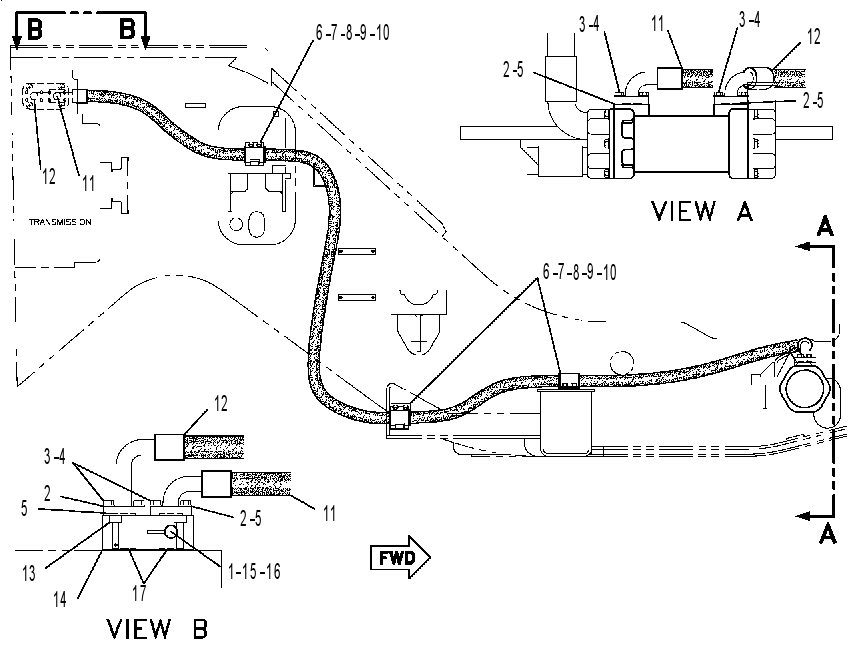 LINES GP-TMSN OIL COOLER 6DE6858 CAT
