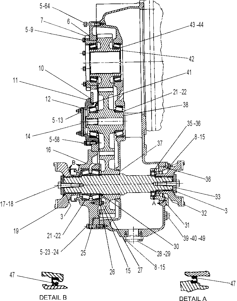 GEAR & CASE GP-OUTPUT TRANSFER 3Q6108 CAT