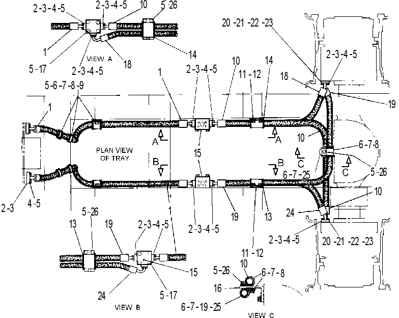 LINES GP-BRAKE OIL COOLER 6DE4169 CAT