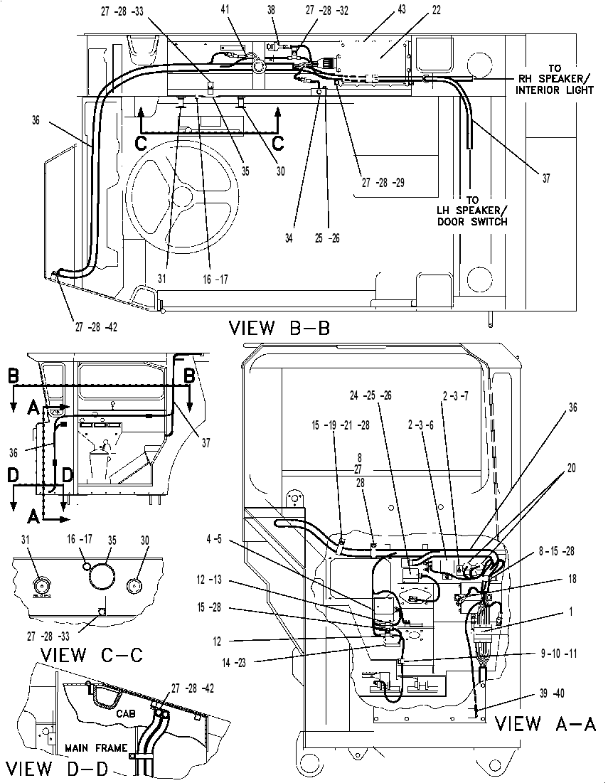 Проводка кабины 6DE7153 CAT