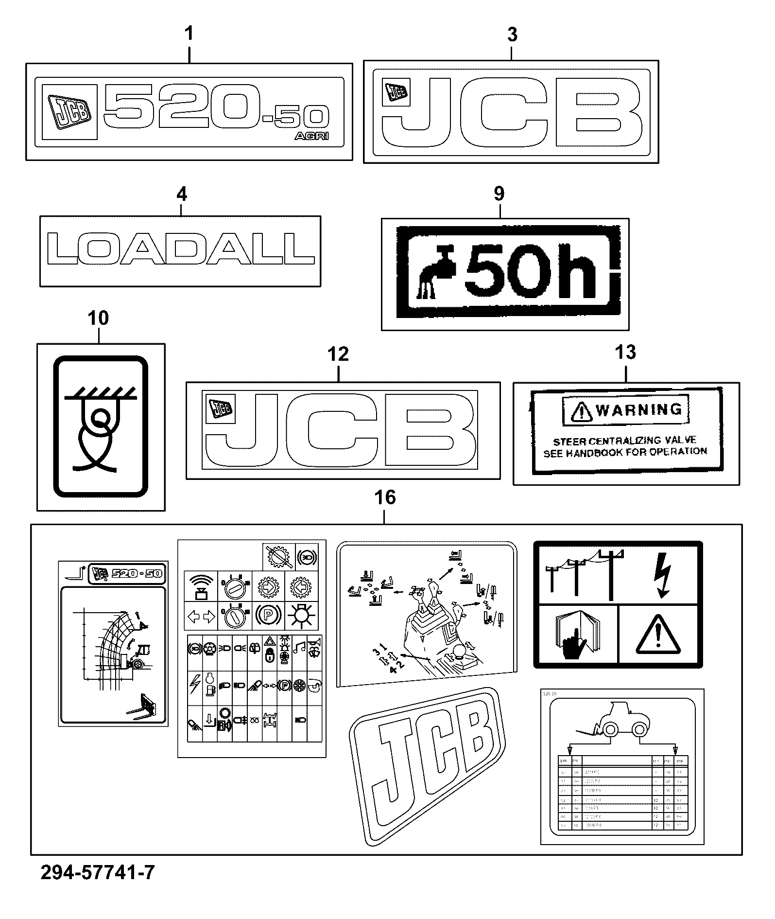 Наклейка 333/P7771 JCB